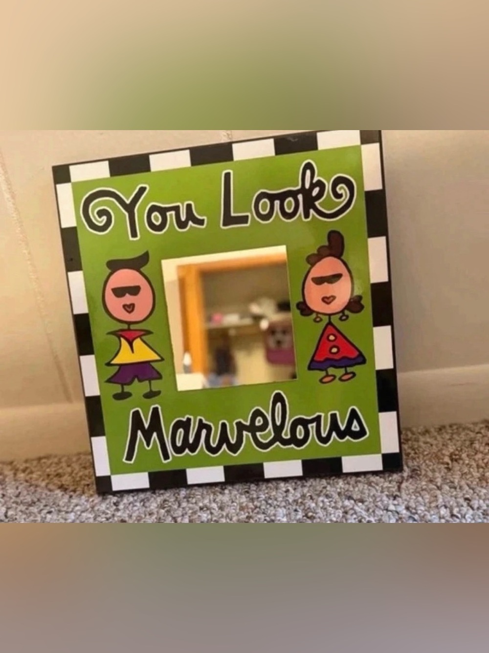 You Look Marvelous Decorative Green Wall Mirror